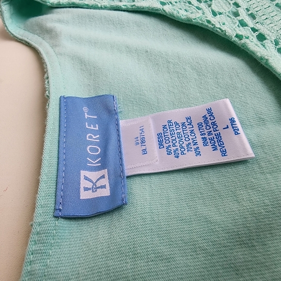 Elegant Mint Crochet Overlay Dress - Picture 12 of 14